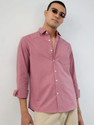 VASTRADO Men Solid Casual Pink Shirt