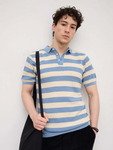 VASTRADO Striped Men Polo Neck Multicolor T-Shirt
