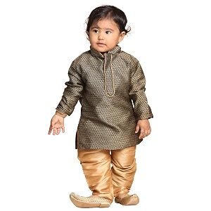 VASTRAMAY Baby Boys Silk Blend Printed Infant