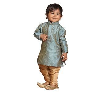 VASTRAMAY Baby Boys Silk Blend Printed Infant