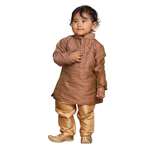 VASTRAMAY Baby Boys Silk Blend Printed Infant