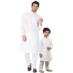 VASTRAMAY Boys Cotton Silk Solid Regular Kurta