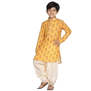 VASTRAMAY Boys Ajrak Kurta Patiyala Set