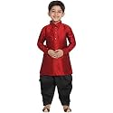 Vastramay Boys Linen Cotton Kurta Set for Independence Day Celebrations- Digital Floral Print Ethnic Wear with Mandarin Collar
