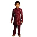 VASTRAMAY Boys VASTRAMAY Boys39 Maroon Sherwani Set