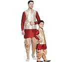 VASTRAMAY Cotton Silk Blend Boys Kurta Set