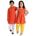 VASTRAMAY Girl's Cotton Solid Clothing Set