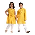VASTRAMAY Girl's Cotton Solid Clothing Set