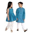 VASTRAMAY Girl's Cotton Solid Clothing Set