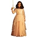 VASTRAMAY Girls Net Floral Lehenga Set
