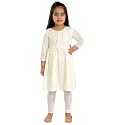 VASTRAMAY Girls Cotton Kurta Set - Chikankari