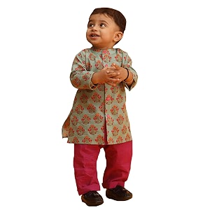Vastramay Infant Boys Cotton Blend Kurta Pyjama