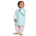 Vastramay Infant Boys Blue And White Cotton Blend Kurta Pyjama Set_VSHISBK066AQnPWH_16