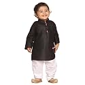 VASTRAMAY Infant Boys Black And White Cotton Blend Kurta Pyjama Set_VSHISBK066BLnPWH_20
