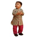 Vastramay Infant Boys Cotton Blend Kurta Pyjama