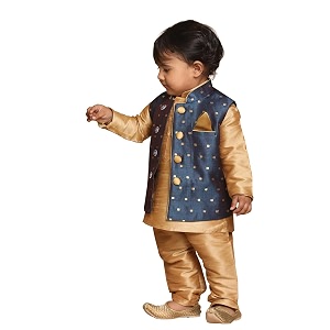vastramay infant boys persian blue and rose gold silk blend nehru jacket_vshisbj009bu_16