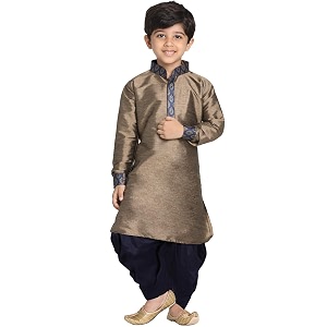 VASTRAMAY JBN Creation Boys Silk Blend Kurta