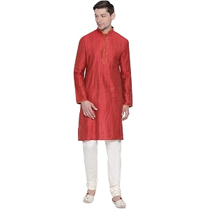 VASTRAMAY Mens Beige Cotton Kurta and Pyjama