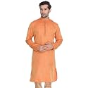 VASTRAMAY Men39s Beige Cotton Silk Blend Kurta
