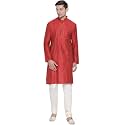 VASTRAMAY Men39s Beige Cotton Kurta and Pyjama