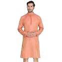 VASTRAMAY Men39s Beige Cotton Silk Blend Kurta