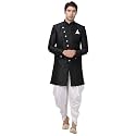VASTRAMAY Men39s Beige Silk Blend Sherwani Set