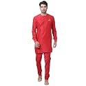 VASTRAMAY Men39s Black Cotton Blend Kurta and