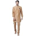 VASTRAMAY Men39s Black Cotton Blend Kurta and