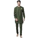 VASTRAMAY Men39s Black Cotton Blend Kurta and