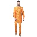 VASTRAMAY Men39s Black Cotton Blend Kurta and