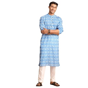VASTRAMAY Mens Cotton Blend Kurta Pyjama Set