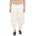 VASTRAMAY Men's Black Cowl Dhoti - Stylish Cowl Pattern Green Dhoti In Dhupion Silk Blend Fabric, Ethnic Wear for Festivals, Weddings