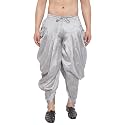VASTRAMAY Men's Black Cowl Dhoti - Stylish Cowl Pattern Green Dhoti In Dhupion Silk Blend Fabric, Ethnic Wear for Festivals, Weddings