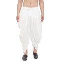 VASTRAMAY Mens Silk Blend White Dhoti - Comfort, Classic Design for Festivals &amp; Independence Day | Stylish Cowl Pattern Machine Weave Dhoti Ethnic Indian Wear for Men (VASMCD007WH_F)