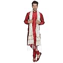 VASTRAMAY Men39s Maroon Silk Blend Kurta Pyjama