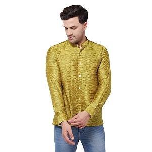VASTRAMAY Mens Solid Regular Fit Shirt