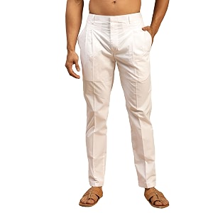 vastramay men39s white - pant style pyjama  cotton pleated pant style pyjama for men - comfortable ethnic wear for for rakhi