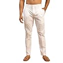 VASTRAMAY Men's White - Pant Style Pyjama | Cotton Pleated Pant Style Pyjama for Men - Comfortable Ethnic Wear for For Rakhi
