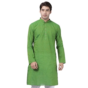 VASTRAMAY Mens Royal Blue Pure Cotton Kurta
