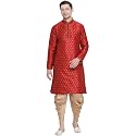 VASTRAMAY Men39s Royal Blue Cotton Silk Blend