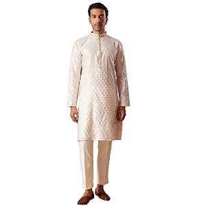 VASTRAMAY Mens Silk Blend Kurta and Pyjama