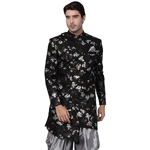 VASTRAMAY Mens Silk Blend Regular Fit Solid