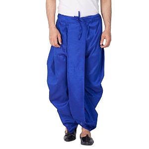 VASTRAMAY Mens White Silk Blend Readymade Elastic