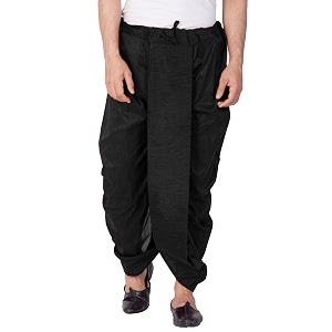VASTRAMAY Mens White Silk Blend Readymade Elastic