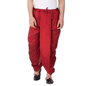 VASTRAMAY Mens White Silk Blend Readymade Elastic