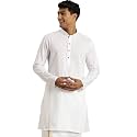 VASTRAMAY Men Cotton Linen Solid Kurta 