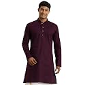 VASTRAMAY Men Cotton Linen Solid Kurta 
