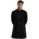 VASTRAMAY Men Cotton Linen Solid Kurta 