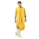VASTRAMAY Men Men39s Yellow Georgette Kurta Patiala