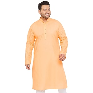 VASTRAMAY Men Plus Size Linen Cotton Kurta